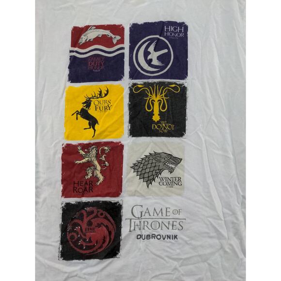 Game of Thrones Women's House Flags Coat of Arms T Shirt Size XL White HBO 2015 - Picture 5 of 11